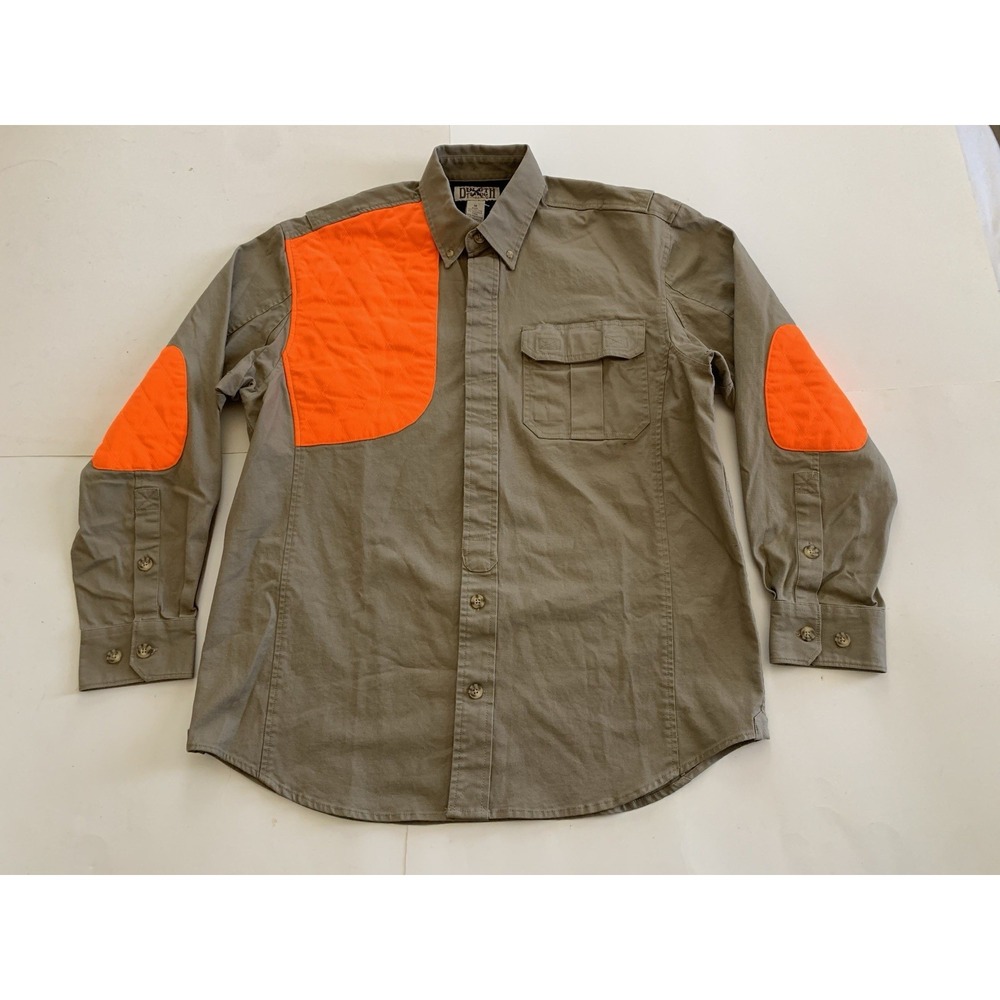 Duluth Trading Co Upland Hunting Shirt Mens Size M Blaze Orange Button Front
